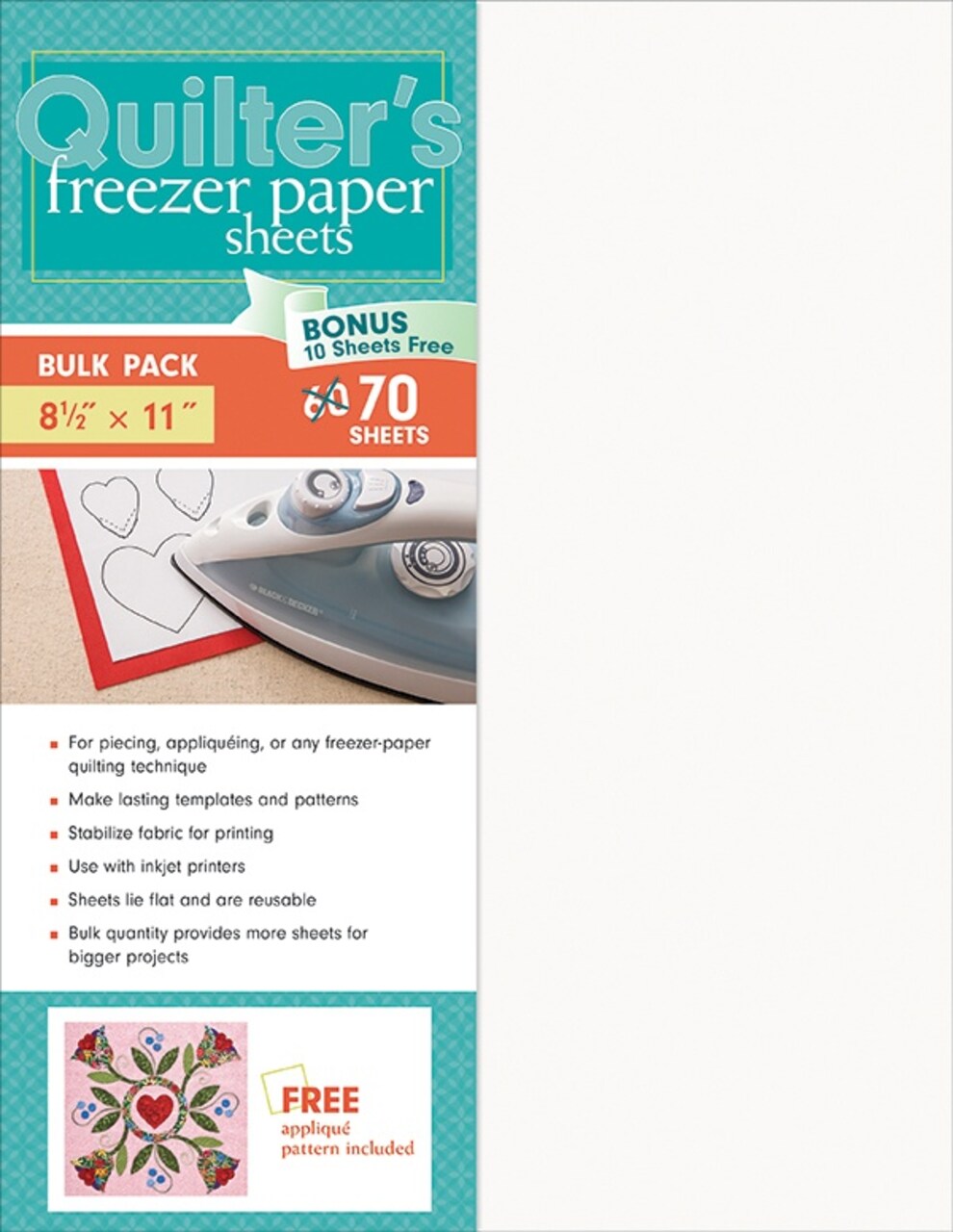 C&T Publishing Quilter's Freezer Paper Sheets 70/Pkg-8.5"X11"